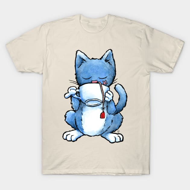 Cat Drinking Mouse Tea T-Shirt by LAB Ideas